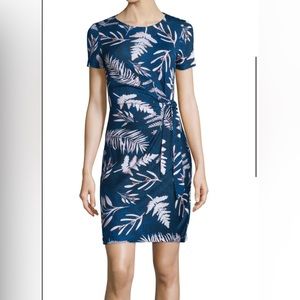 Diane von Furstenberg Snake Leaves Silk Dress Indigo